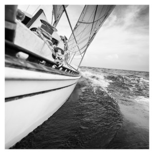 Постер &quot;Парусник-4&quot; 40х40см,паспарту,багет алюм.черн. 54STR-SEA4 