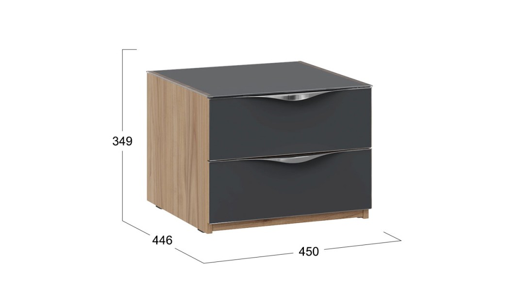 Тумба прикроватная 2 ящика Глосс