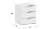 Тумба прикроватная 3 ящика Глосс