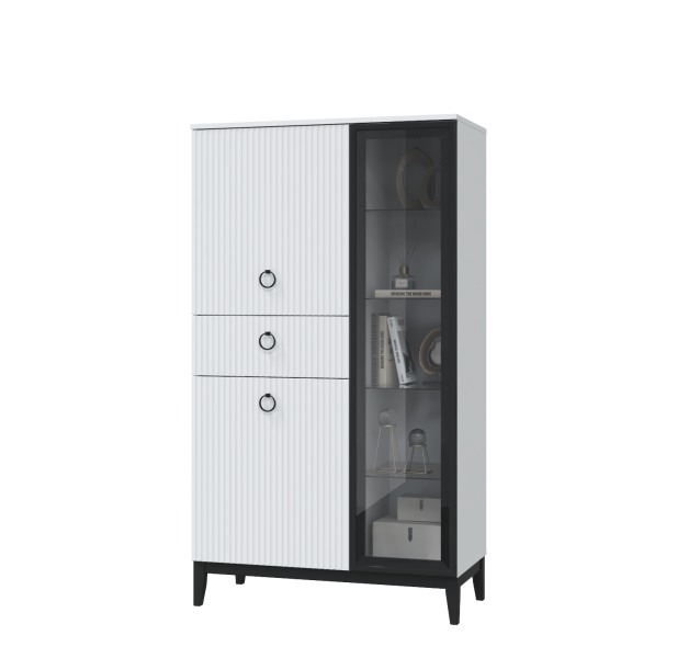 Шкаф-витрина с 1 стекл. дв. и ящ. (900) Шарлиз