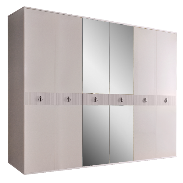 Шкаф шестидверный с зеркалами Римини Соло